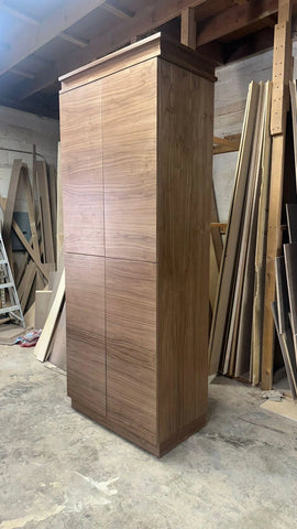 36" Modern Walnut Linen Cabinet Tower | Made In U.S.A