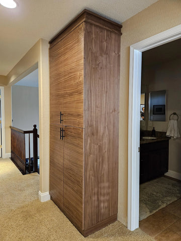 36" Modern Walnut Linen Cabinet Tower | Made In U.S.A