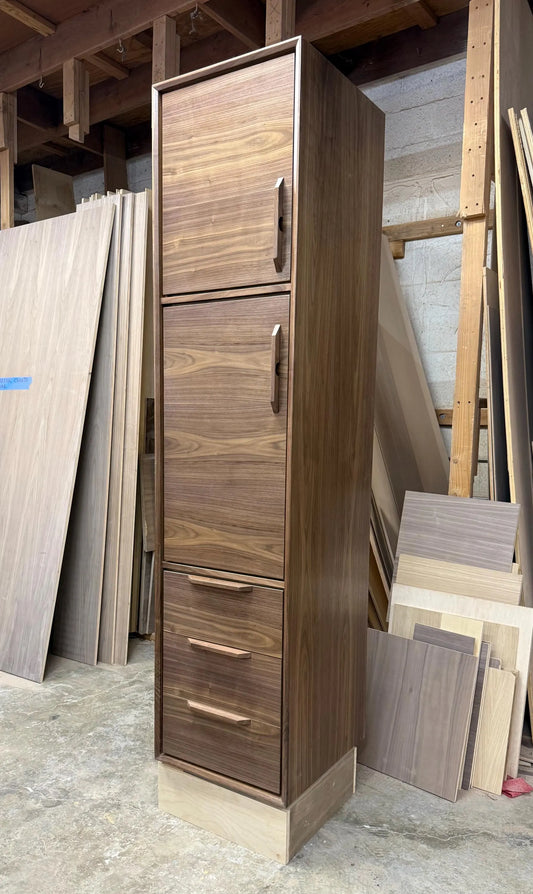 Mcm Walnut Linen Tower Cabinet | Custom size
