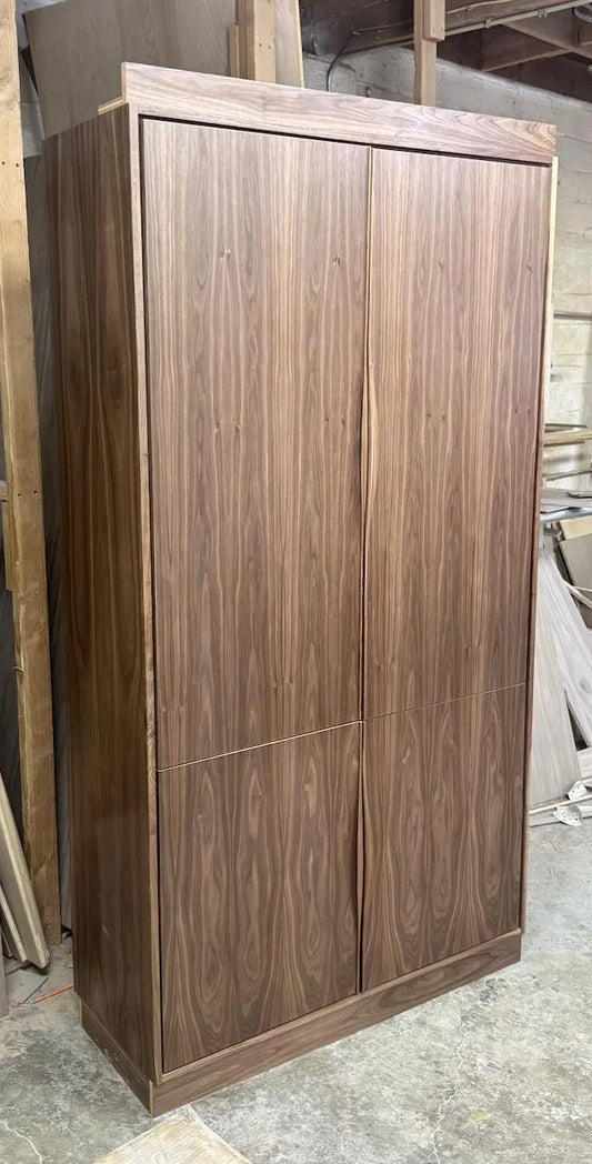 48” Sculptural Walnut Linen Cabinet
