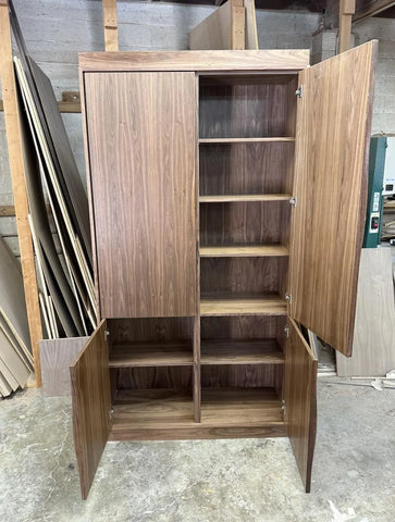 48” Sculptural Walnut Linen Cabinet