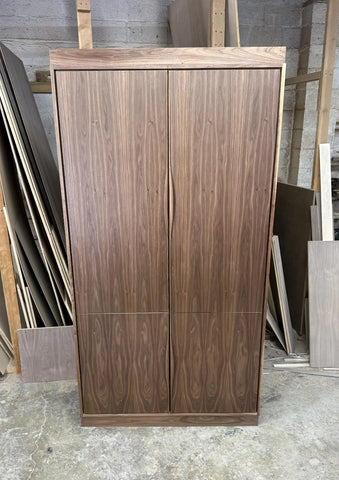 48” Sculptural Walnut Linen Cabinet