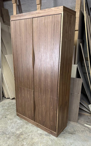 48” Sculptural Walnut Linen Cabinet