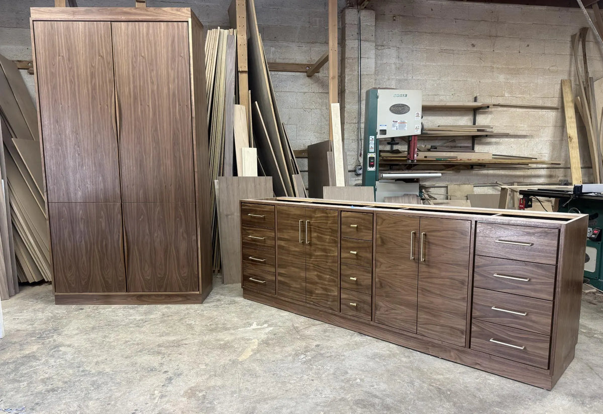 48” Sculptural Walnut Linen Cabinet