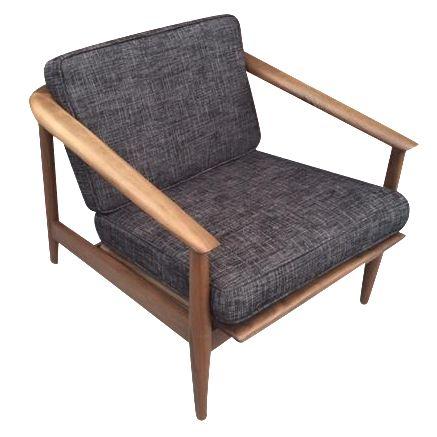 Custom Walnut  "Rizzo"  Lounge Chair (Fabric Price)