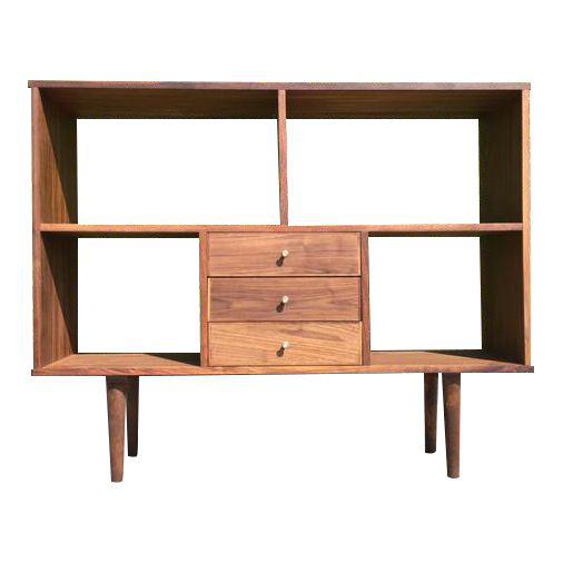 Custom Mid Century Low 3 Drawer Book/Record Case