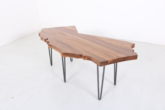 CUSTOM SOLID WALNUT "CALIFORNIA" COFFEE TABLE