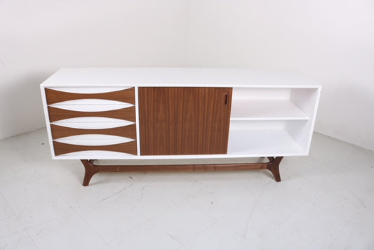 72" CUSTOM "BOWTIE" CREDENZA -WHITE LACQUERED