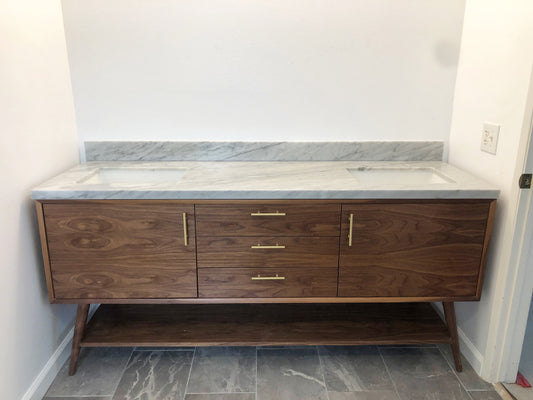 72" Custom Double Sink "Streamline " Vanity