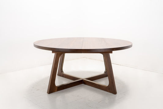 Hand Crafted Walnut and Brass Dining Table