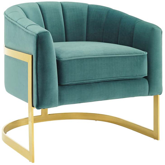 Custom Barrel Channel Back Lounge Chair