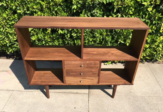 Custom Mid Century Low 3 Drawer Book/Record Case