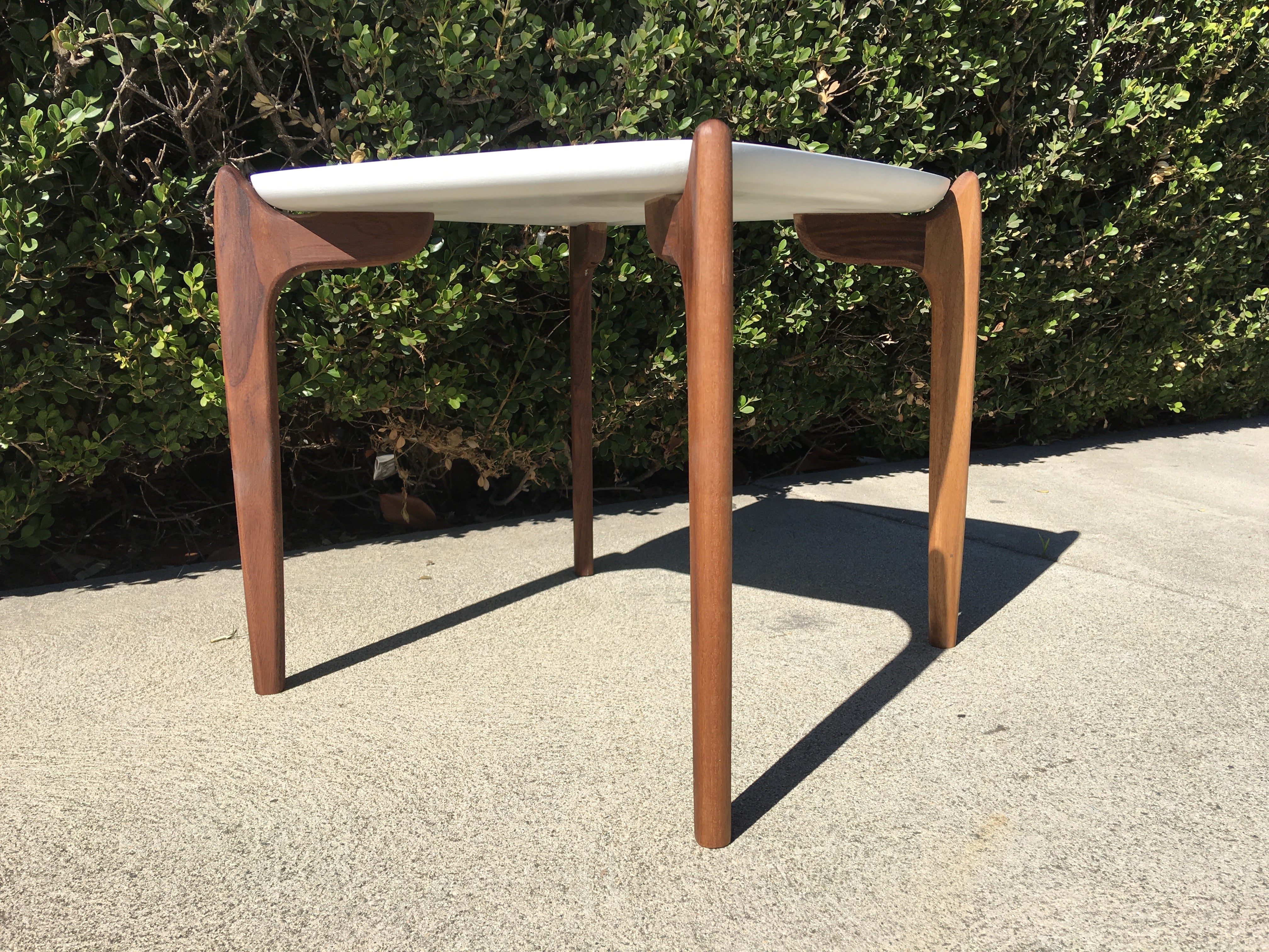 Custom Sculptural Walnut Side Table