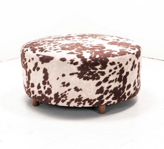 Custom Faux Cow Heid Large Ottoman