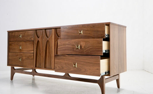 72" Mid Century "Brasilia" Style Credenza Sideboard ( All solid upgrade )