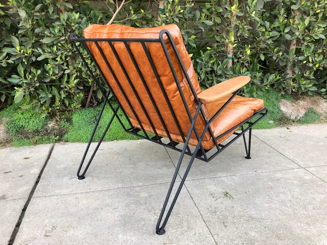 Custom Wrought Iron Lounge Chair (Leather Upgrade)