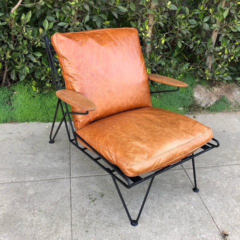 Custom Wrought Iron Lounge Chair (Leather Upgrade)
