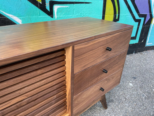 60" Custom Slatted Door Media Cabinet
