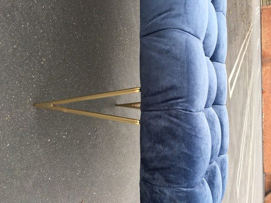 HOLLYWOOD REGENCY BRASS TUFTED BENCH