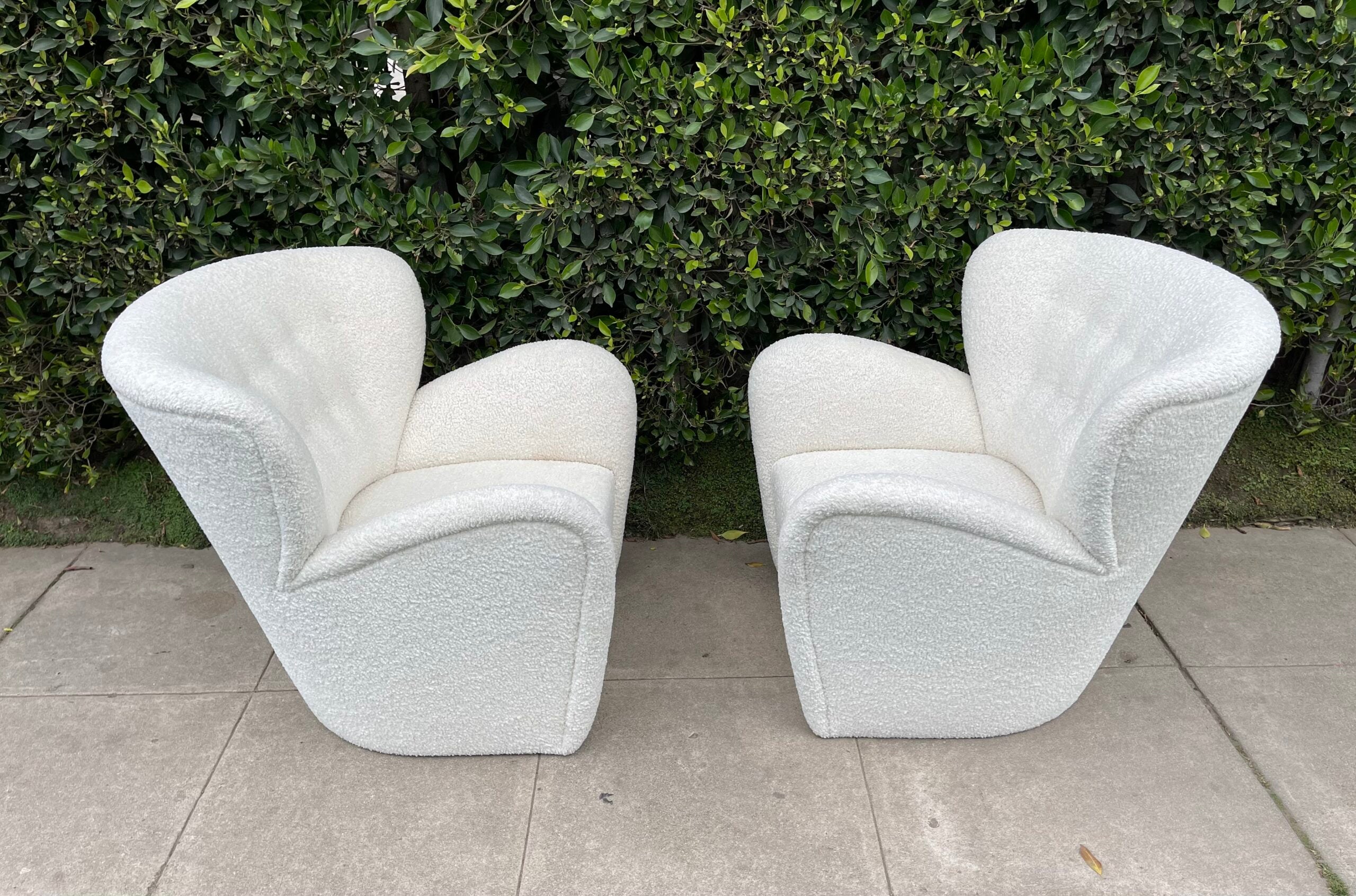 Custom "Wing" Lounge Chairs / Pair