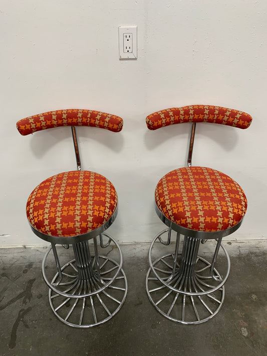 1970's Chrome Stools(2)