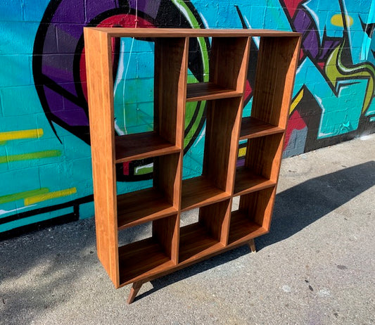 Custom Mid Century Style Walnut Bookcase