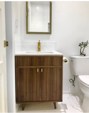 25" Walnut & Brass Vanity