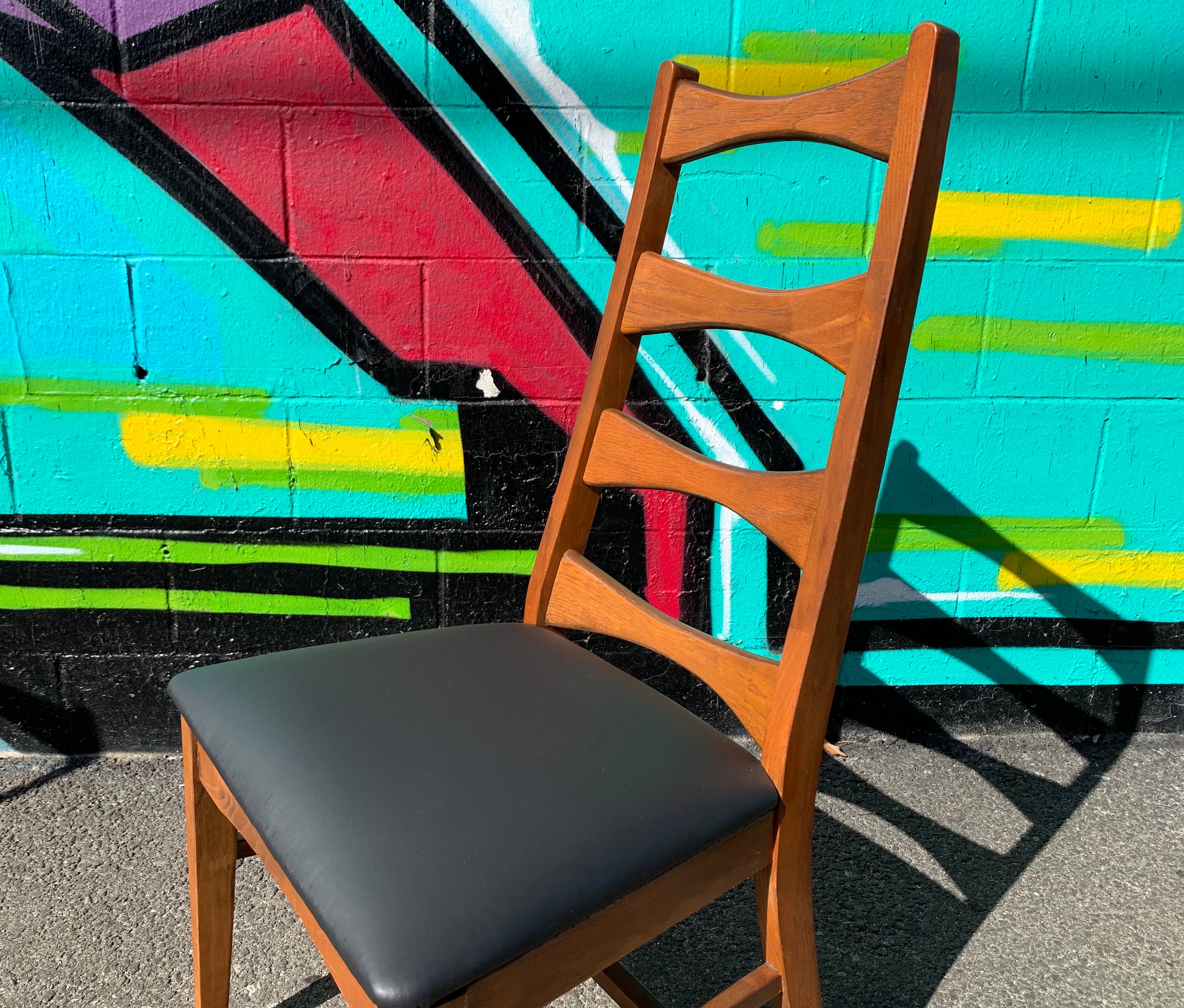 4 Mid century ladder dining  chairs
