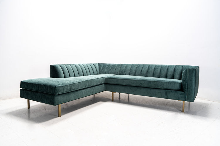 Custom "Channel Sectional" Sofa Chaise