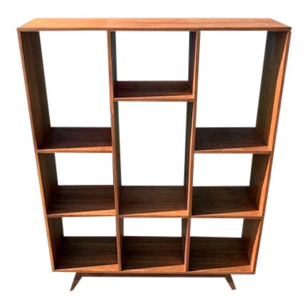 Custom Mid Century Style Walnut Bookcase