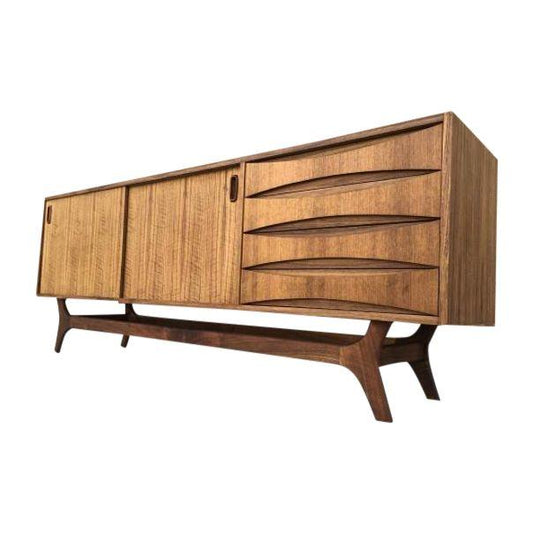 72" CUSTOM WALNUT "BOWTIE " CREDENZA