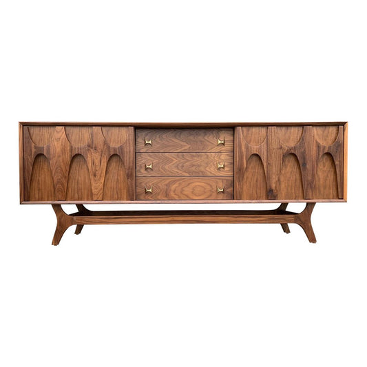 72" Mid Century "Brasilia" Style Credenza -Brass