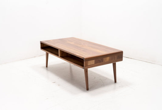 Mid Century Solid Walnut "Edge" Coffee Table