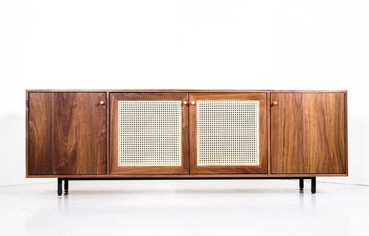 96" Custom Caned Doors Credenza