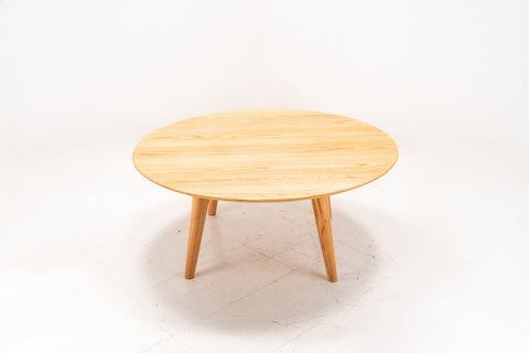 Custom Solid White Oak Round Coffee Table