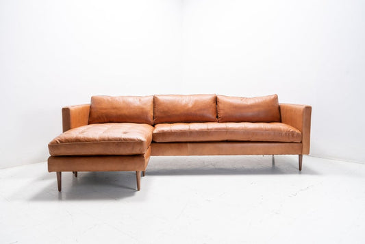 Custom "Sully" Feather Wrapped Reversible Chaise Sofa