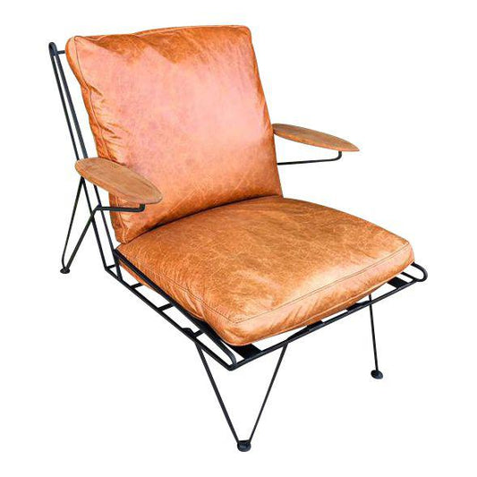 Custom Wrought Iron Lounge Chair (Leather Upgrade)