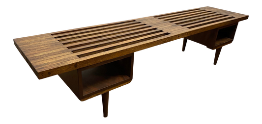 Mid Century Style Slatted Bench Table