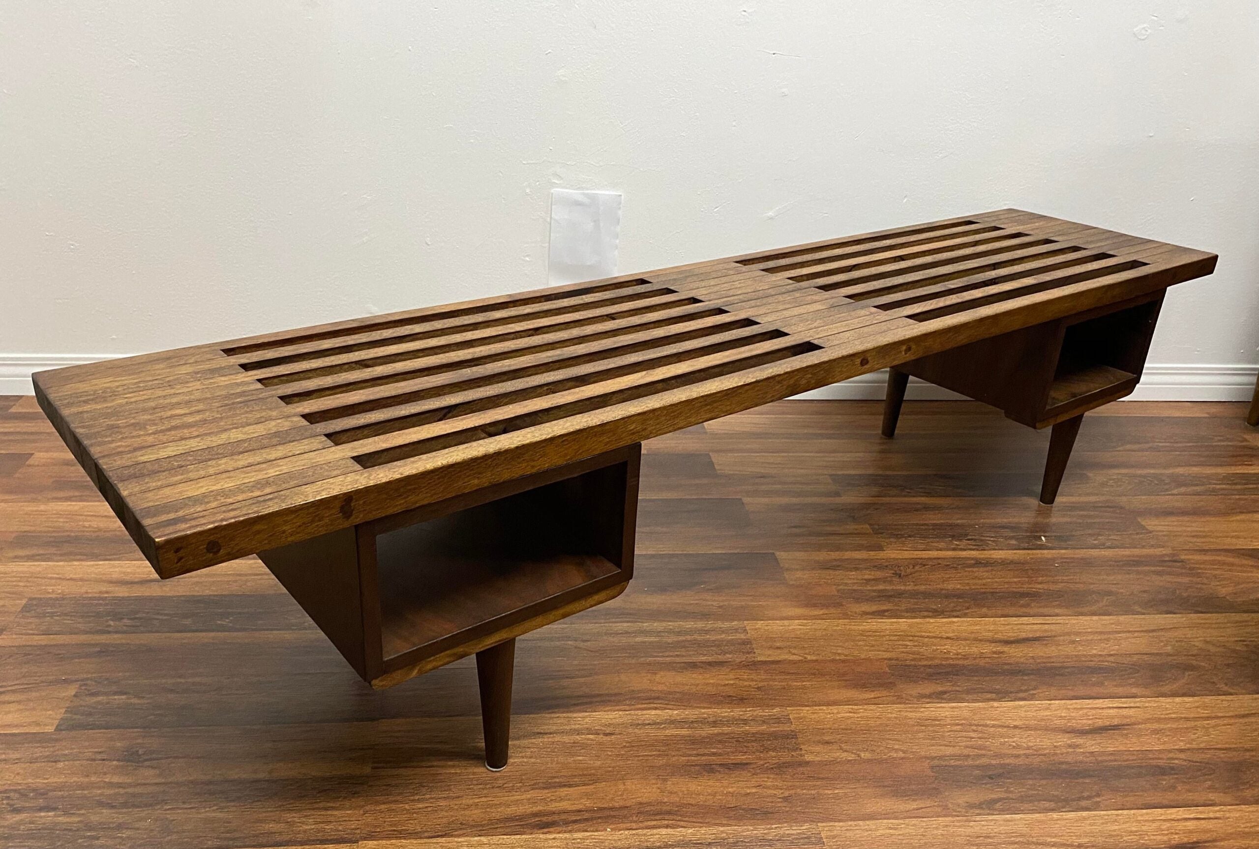 Mid Century Style Slatted Bench Table