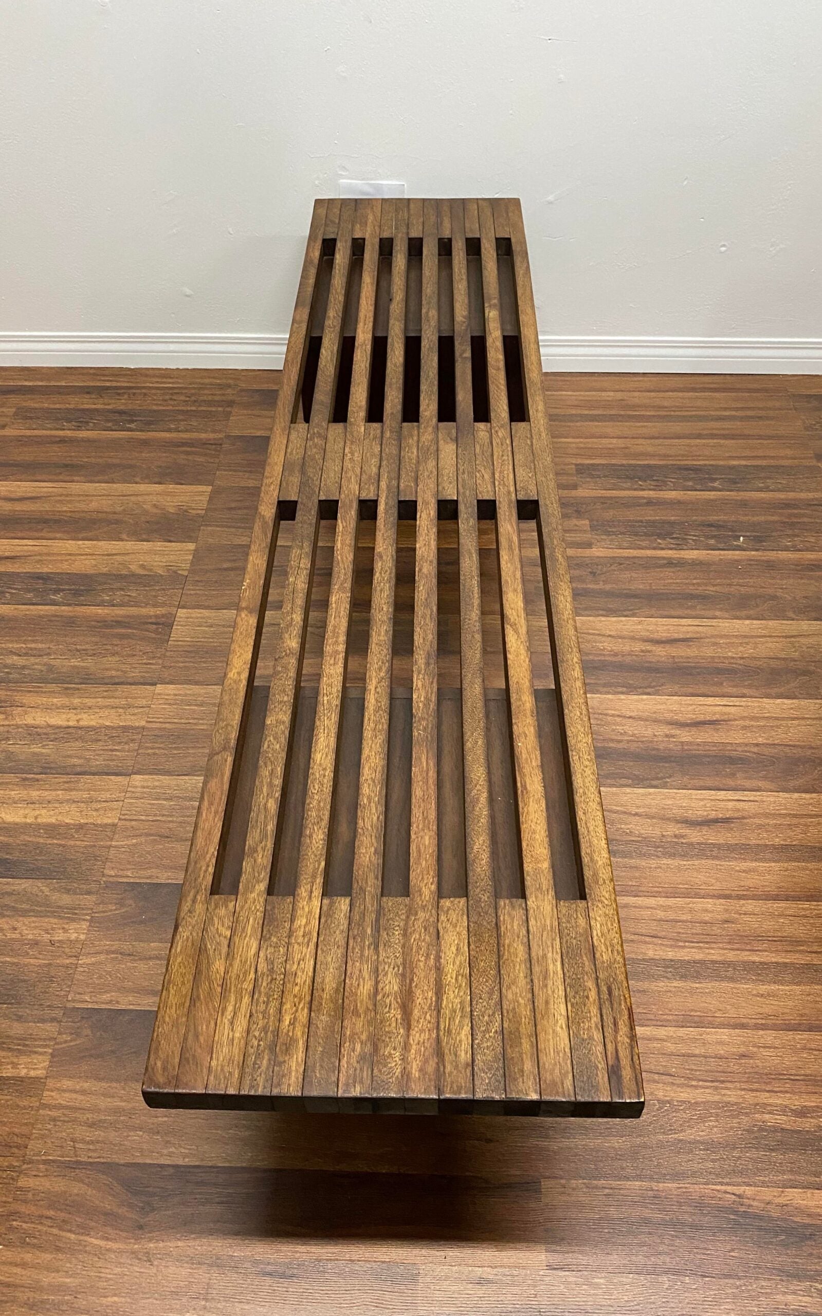 Mid Century Style Slatted Bench Table